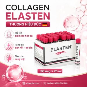 Elasten Collagen Peptide 2500mg – Hỗ trợ giảm lão hóa, tăng đàn hồi và giữ ẩm da – 28 ống x 25ml