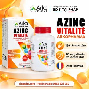 Azinc Vitalité Arkopharma 120 viên – Thực phẩm bảo vệ sức khỏe bổ sung vitamin và khoáng chất